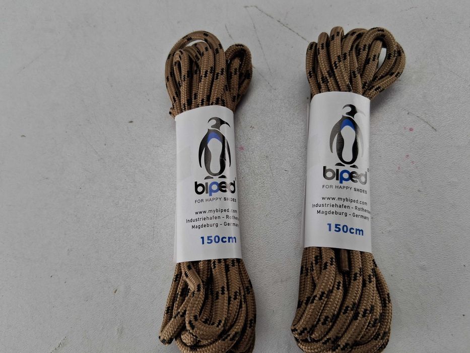 E004 Sznurowadła Sznurowki biped do butów 150cm brązowe