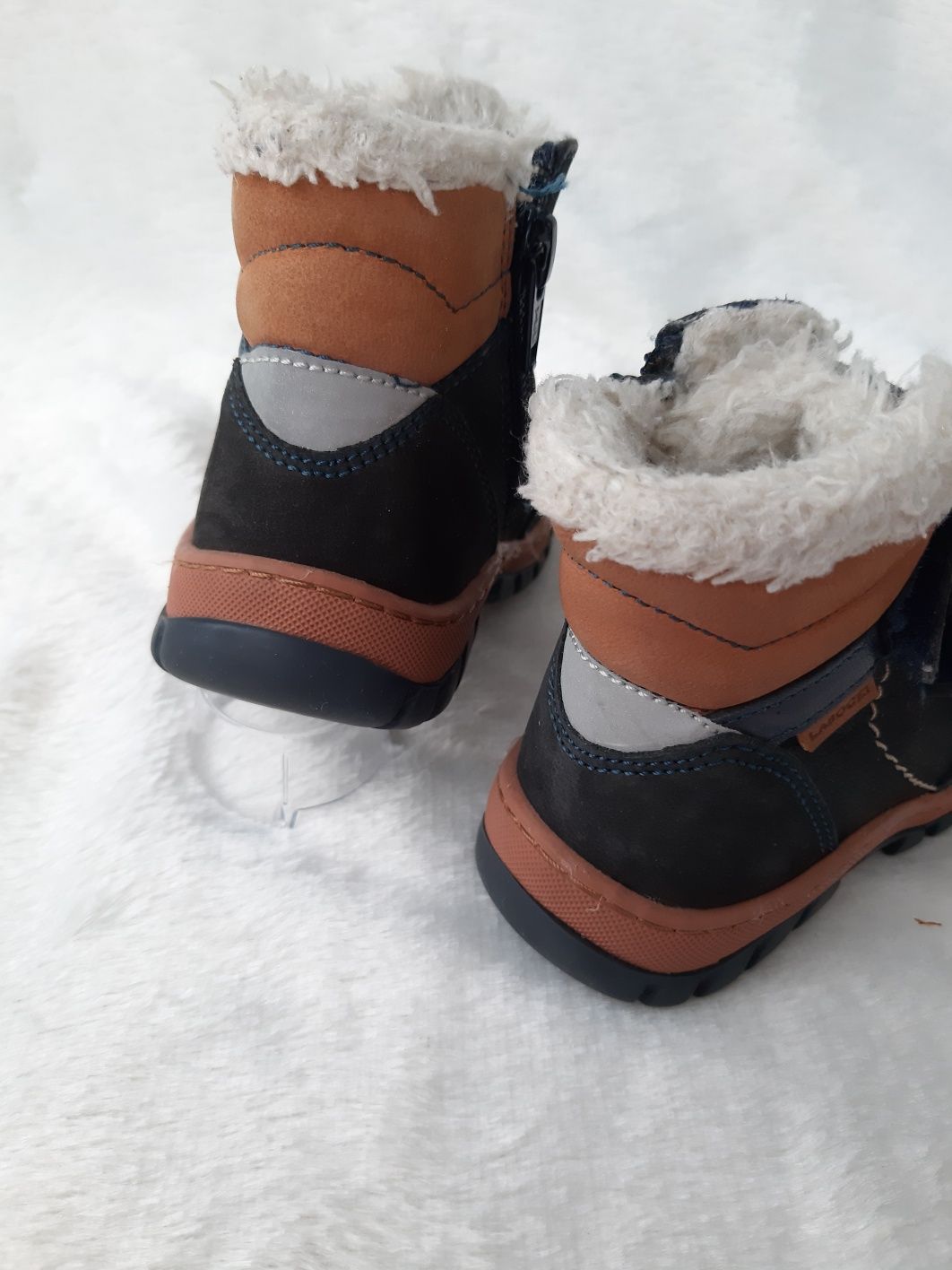 Теплі шкіряні зимові чоботи Lasocki 21 розмір
