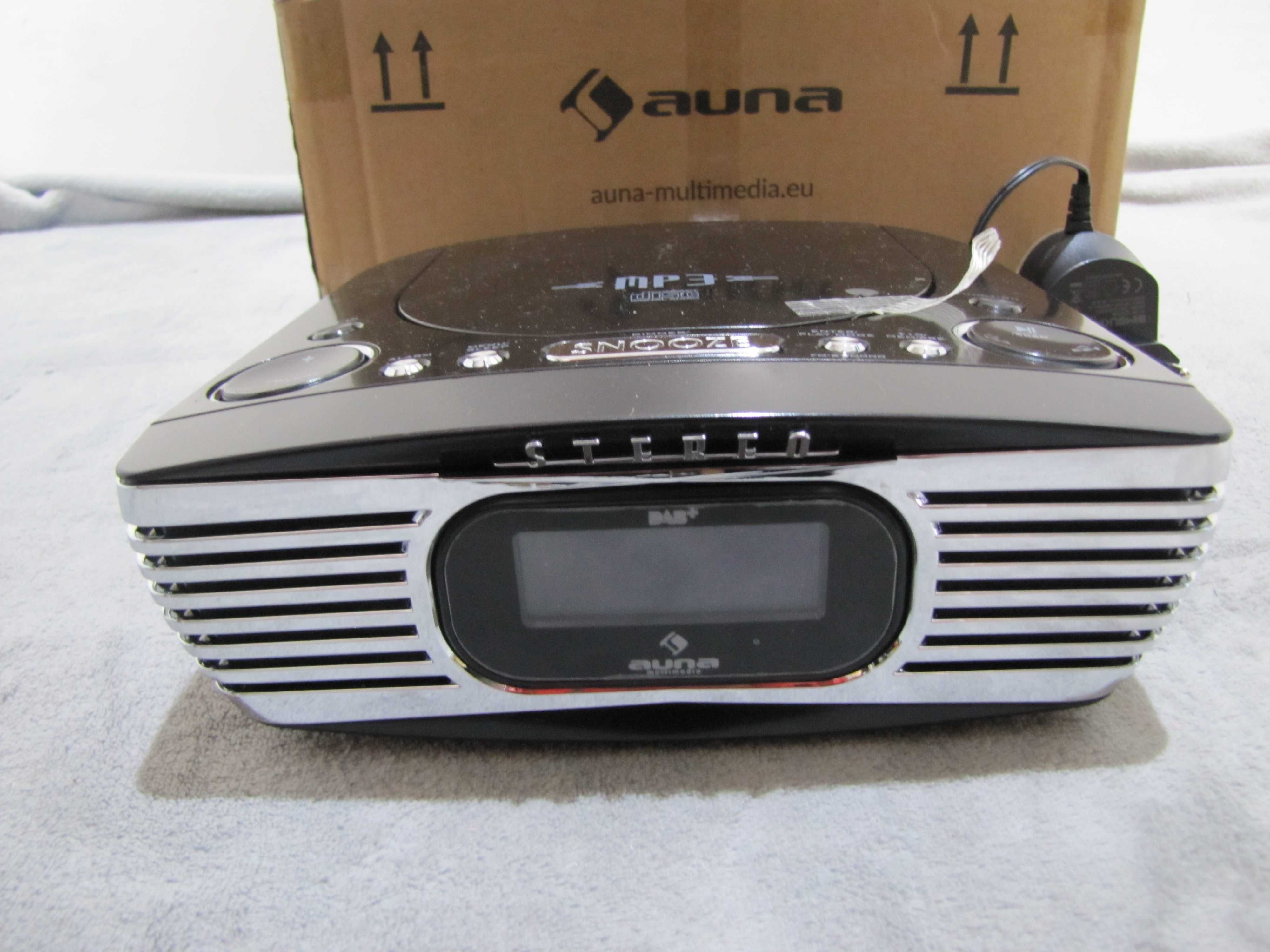 Radiobudzik radio CD odtwarzacz DAB+/FM retro Auna czarny
