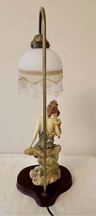 *MATKA Art Nouveau Elegancka Rzeźba Figurka Lampa Szklana Dama Vintage