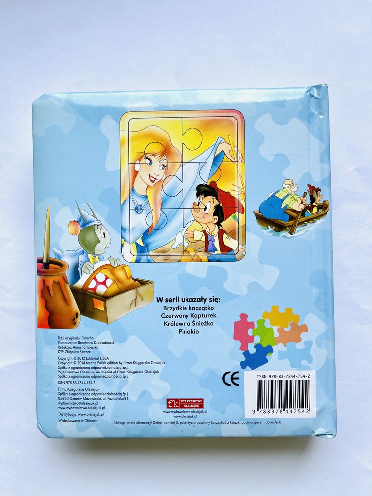 KSIĄŻKA z puzzlami: Pinokio