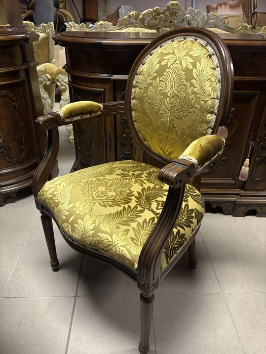 Stylowy Włoski Zestaw Stół 6 Krzeseł Nowa Tapicerka Meble Stylowe ital