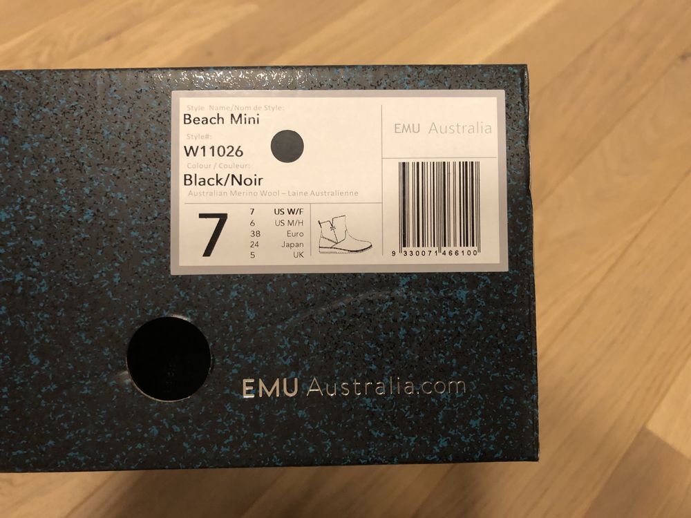 Emu Australia Beach Mini zamszowe czarne 38 nowe