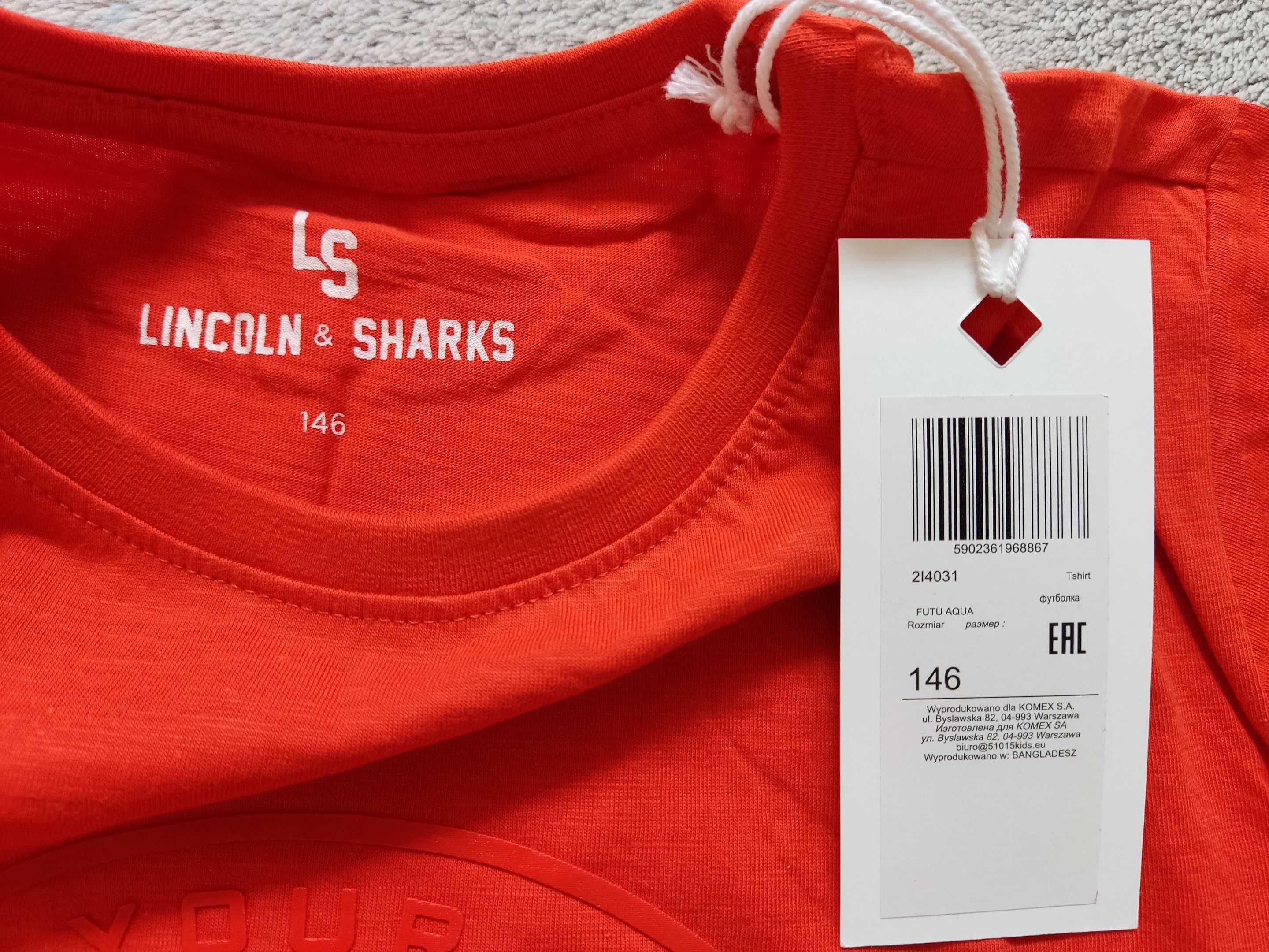 T-shirt r.146 pomarańczowy koszulka lato NOWY