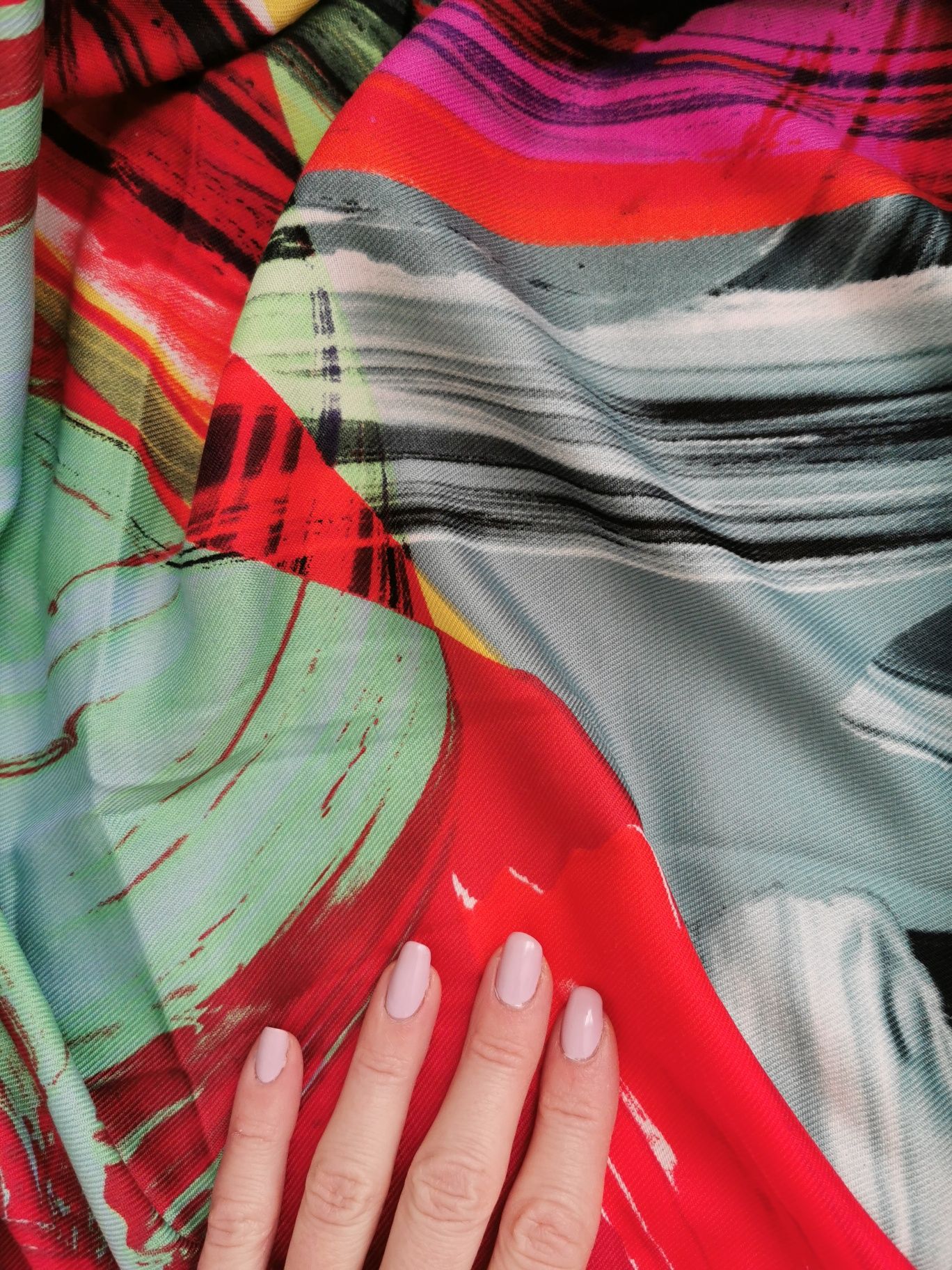 Desigual długi szal chusta kolorowa jak obraz malowana multicolored