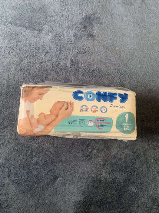 Велика упаковка!!!Преміум-Дитячі підгузки CONFY.1.2-5 кг.44 шт