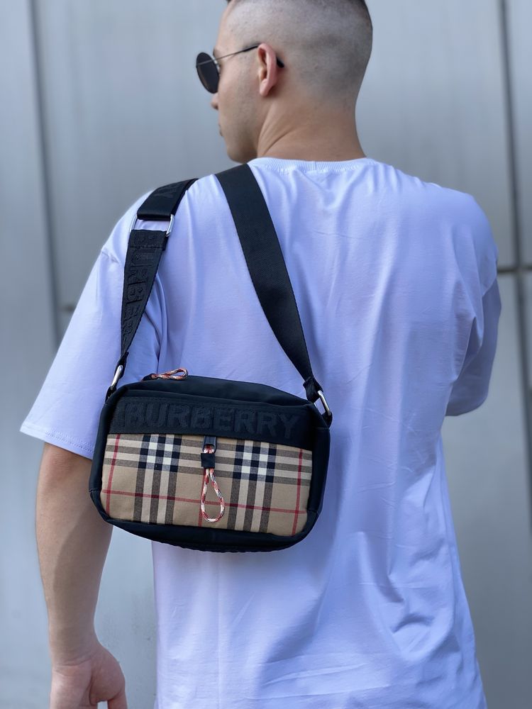 Чоловіча сумка Burberry мужская сумка барсетка мессенджер через плечо