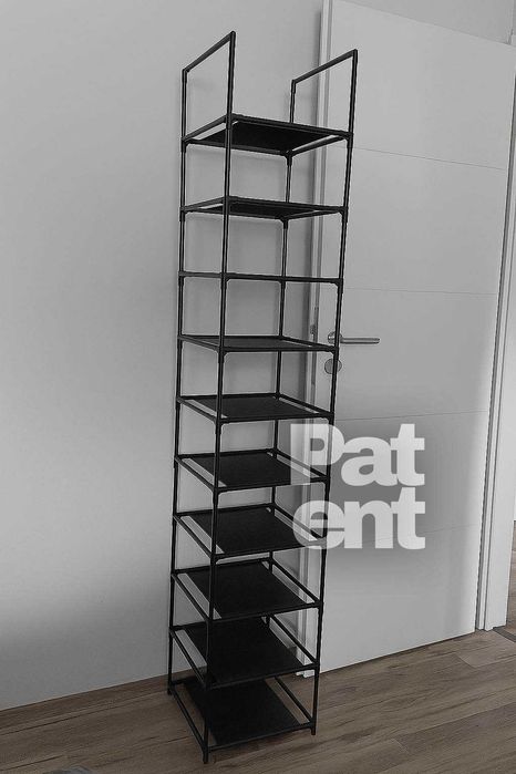 Przechowywanie dom 10 poziomów na pudełka wysokie czarny