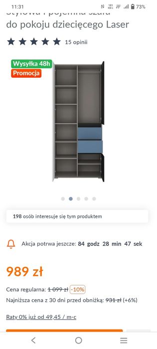 Szafa młodzieżowa Wójcik szafa pokój