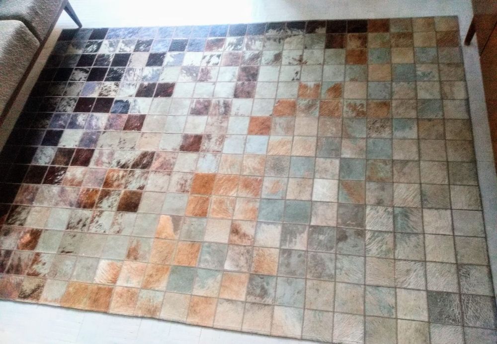 Dywan patchwork z krowiej skóry