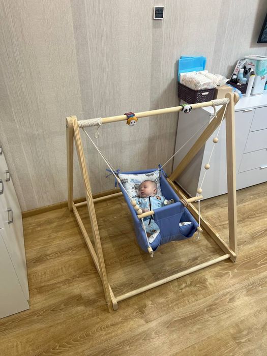 Комплект стійка та гойдалка, качеля від народження, подарунок