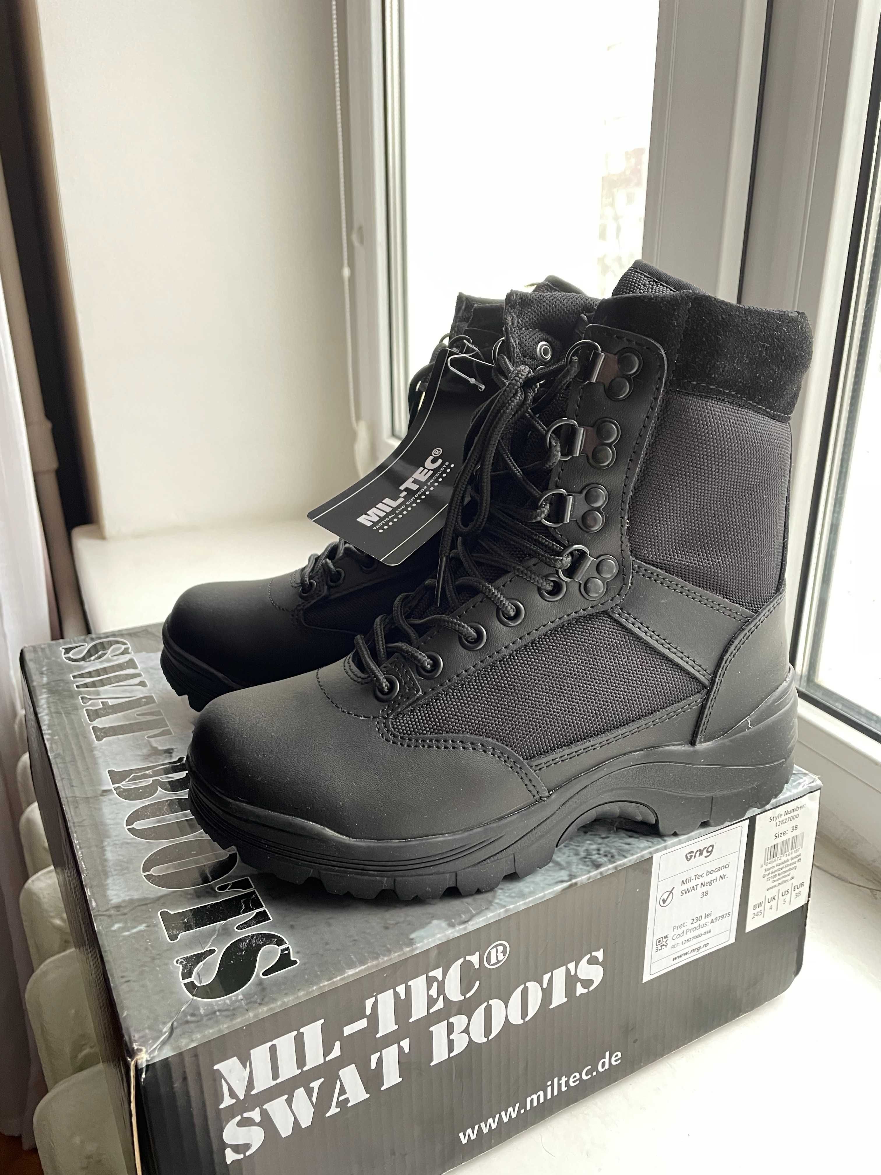 Жіночі тактичні черевики MIL-TEC SWAT BOOTS Black 38 Чорні