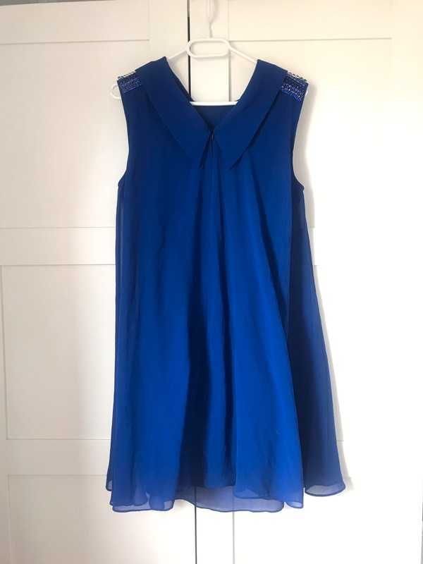 Ted Baker sukienka elegancka wesele 38 niebieska