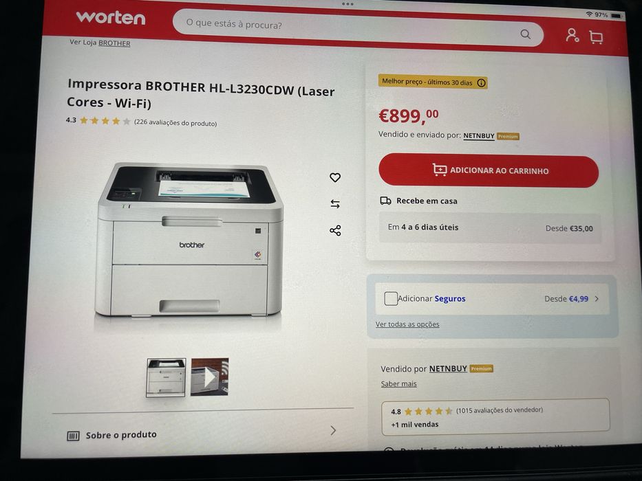 Oportunidade Impressora a Laser a cores Brother