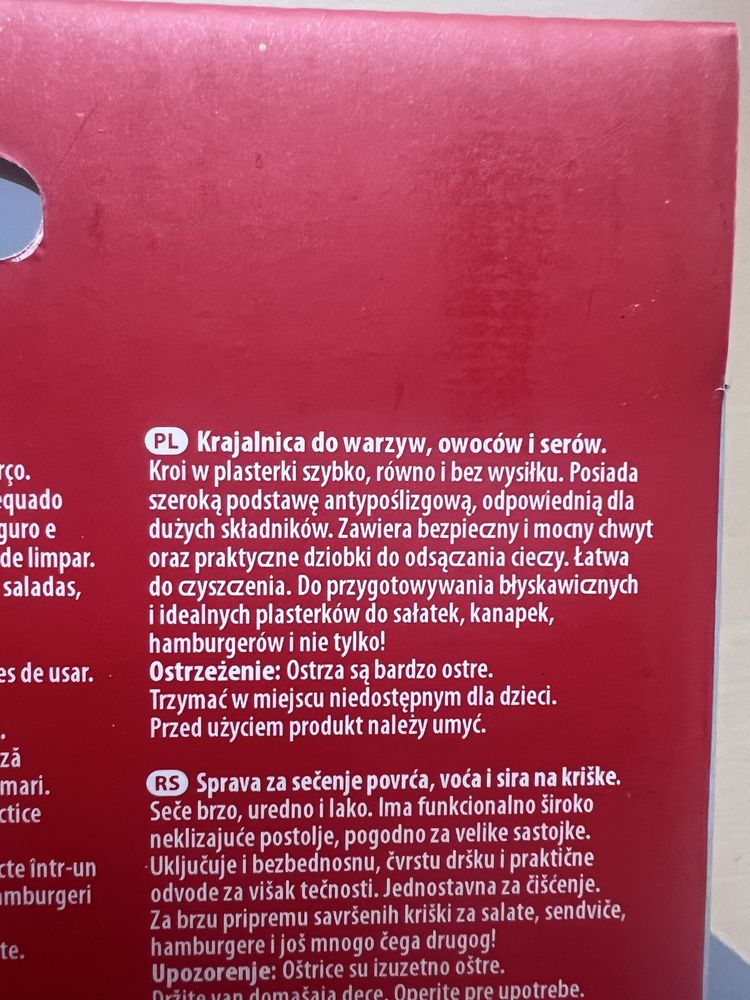 Krajalnica do warzyw.owoców i sera