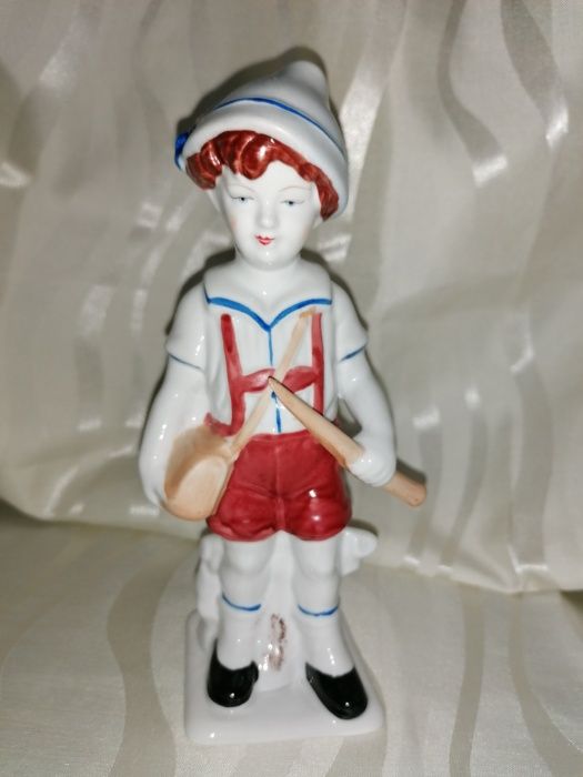 Porcelanowa sygnowana figurka Gęsiarka z Gąskami i pasterz