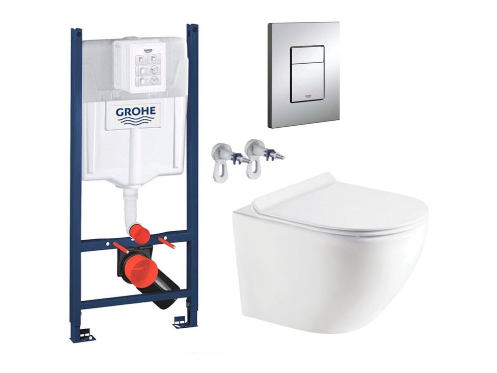 Інсталяція Grohe Rapid SL з безобідковим унітазом KollerPool Round