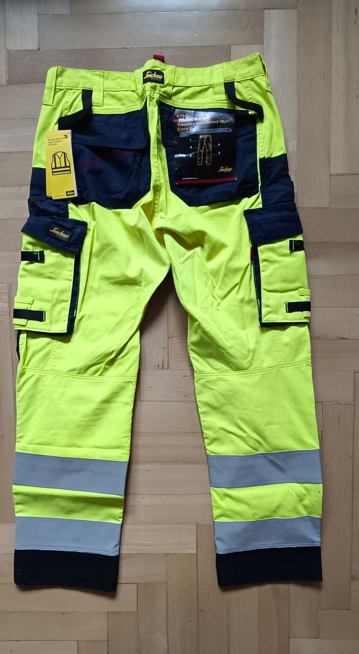Snickers 6364 Spodnie odblaskowe ProtecWork, wzmocnione, EN 20471/2