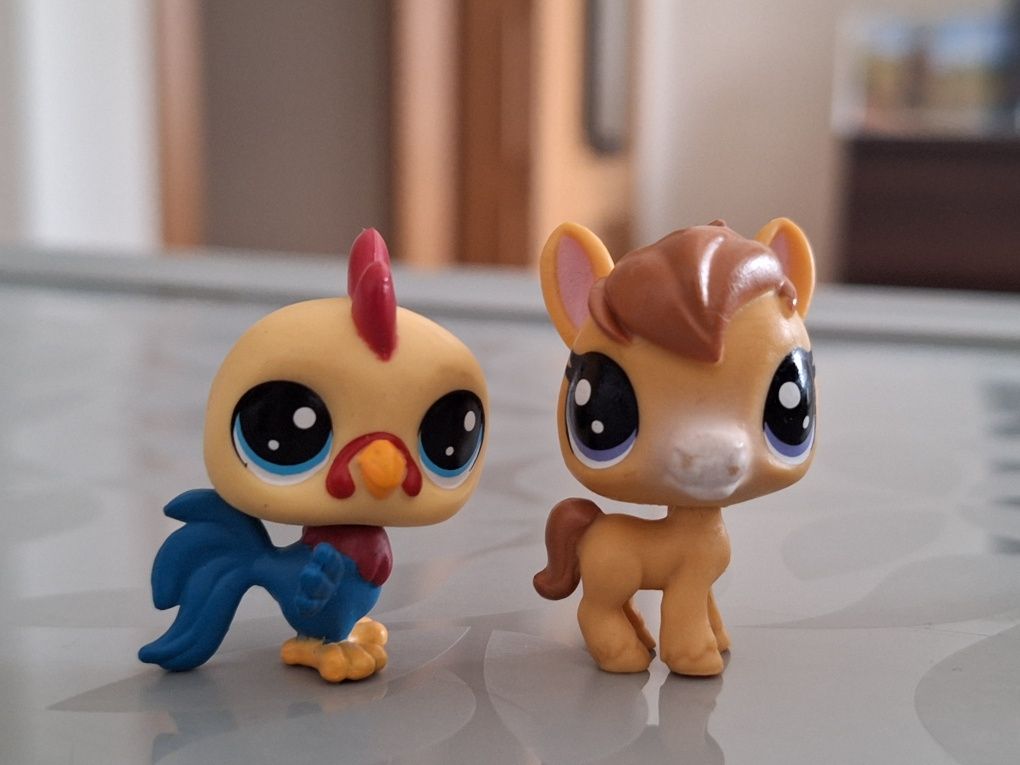 Figurki zestaw littlest pet shop lps kaczka koń kogut jeż