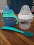 Zestaw kubek z ustnikiem Philips Avent + butelka Tommy Tippee