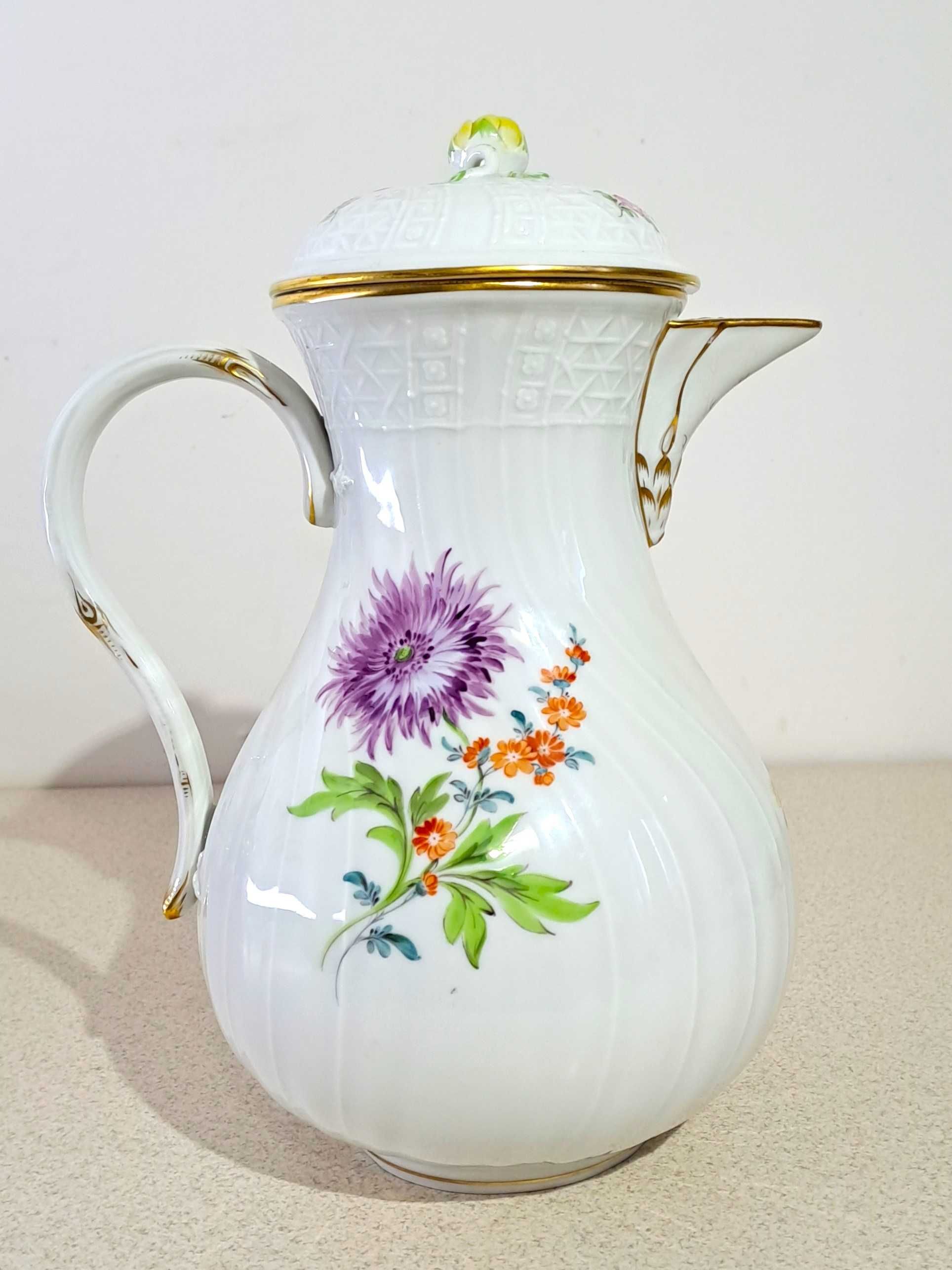 Serwis na 6 osób Meissen Miśnia 1852 - 1870 r. reliefy wytłoczenia