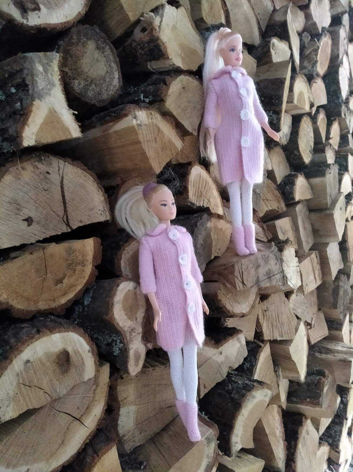 Комплект одежды для куклы Барби (и т.п.) (пальто, колготки, сапожки)