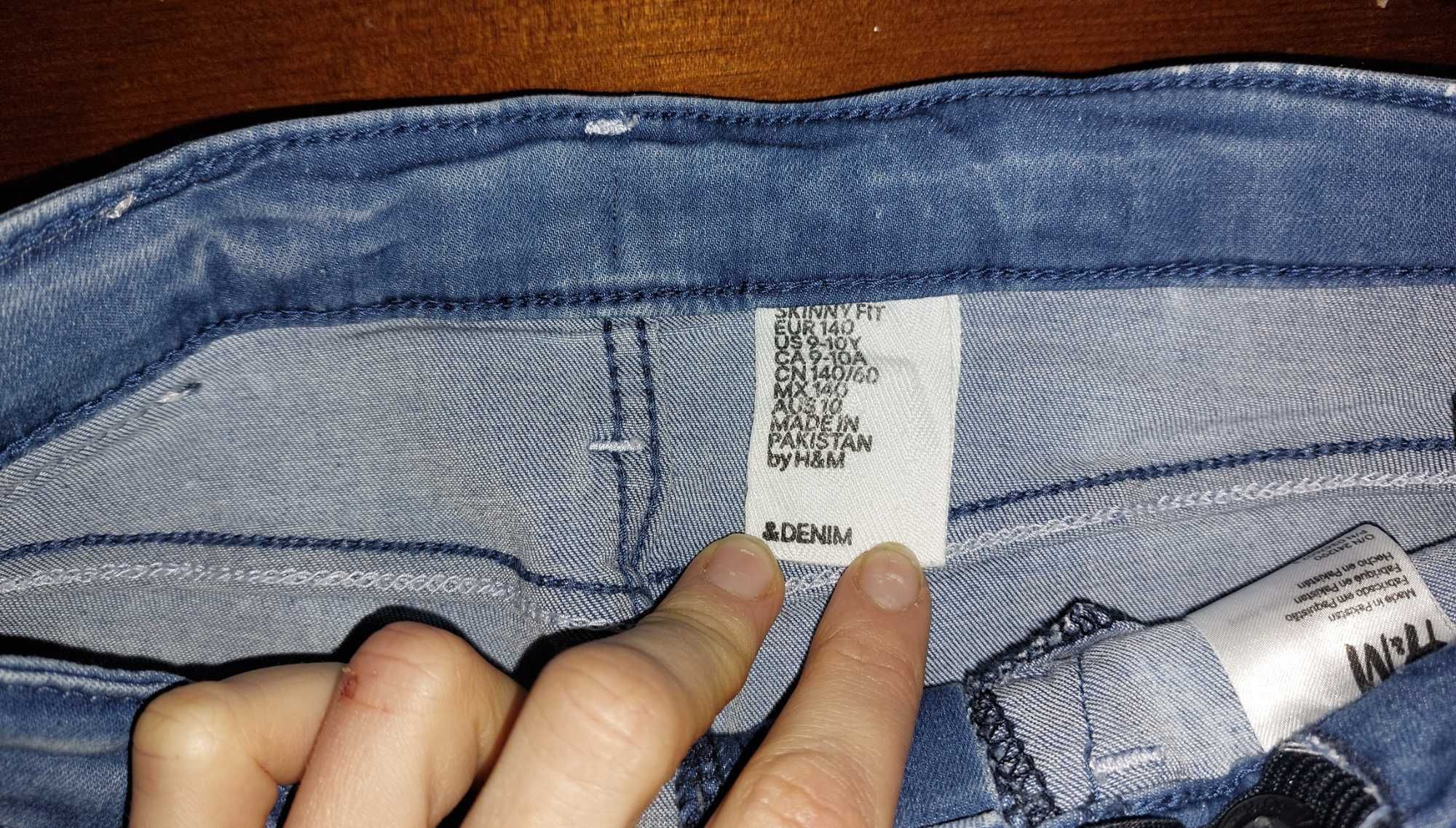 H&M, Spodnie jeansowe dla dziewczynki, rurki, rozmiar 140