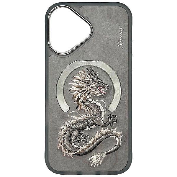 Etui Nimmy Dragon MagSafe na iPhone 16 - szare