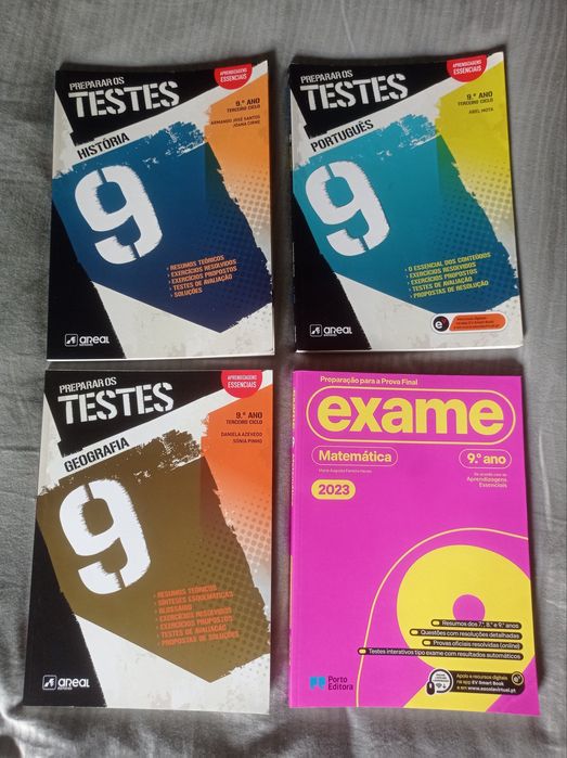 4 Livros de exercícios de Português + Matemática + História + Geog