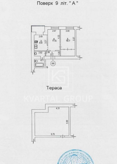 Квартира з власною терасою! Оформлення 2%