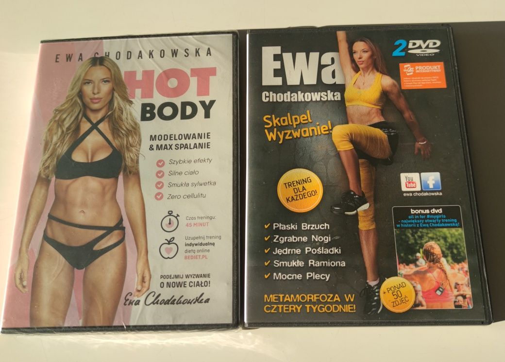 Płyty Ewy Chodakowskiej z treningami  Skalpel Wyzwanie i Hot Body