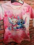 Wyprzedaż Prążkowana bluzka Stitch i Hello Kitty 140 146