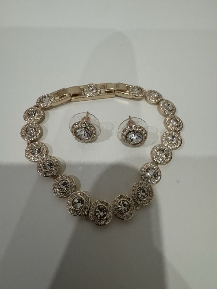 Brincos e pulseira angelic rose gold