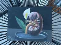 Obraz akrylowy z nerką i skrzydłokwiatem, 24x30 cm