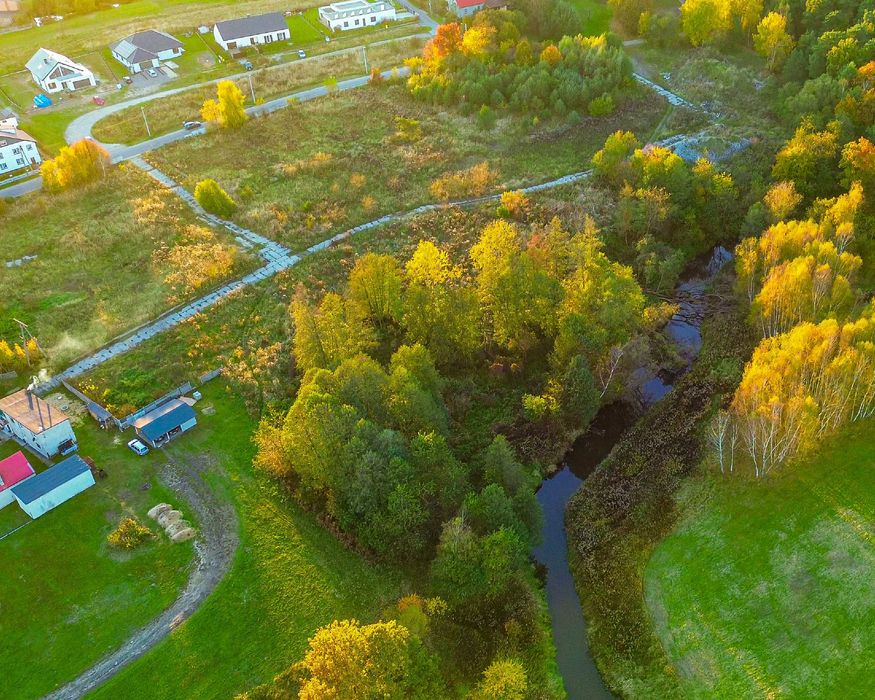 Leboszowice działka pod lasem, nad rzeką
