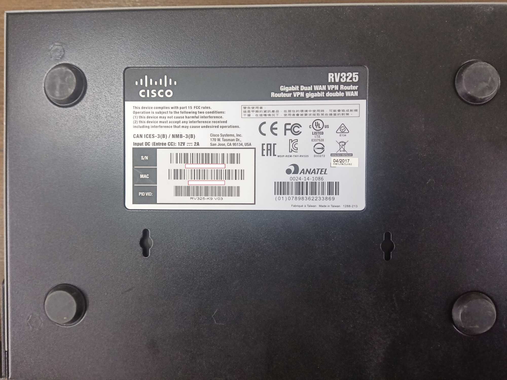 Маршрутизатор Cisco SB RV325 Dual Gigabit WAN VPN (RV325-K9-G5)