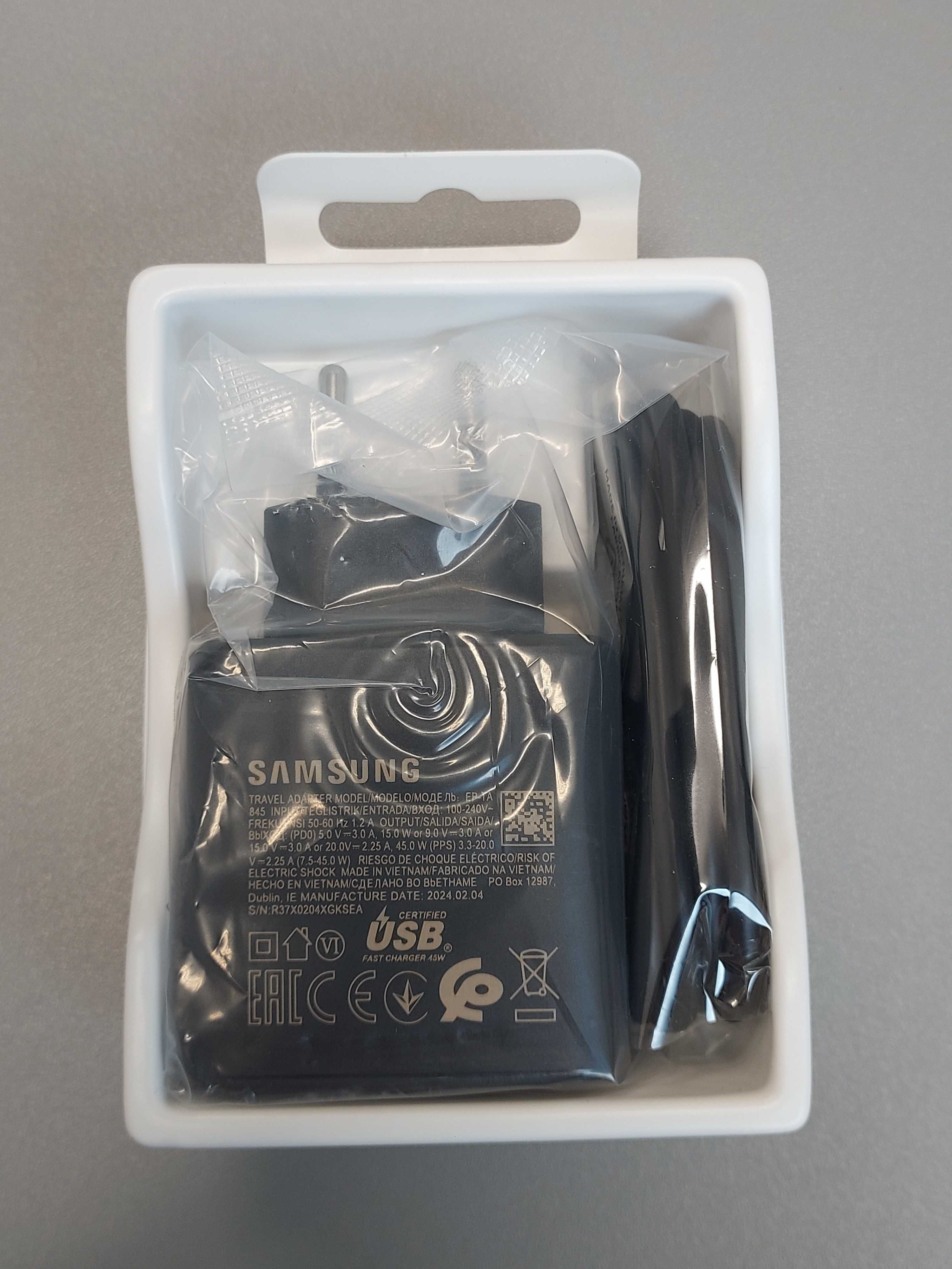 Ładowarka Samsung EP-TA845 45W PD PPS + kabel USB-C 1 m, oryginalna