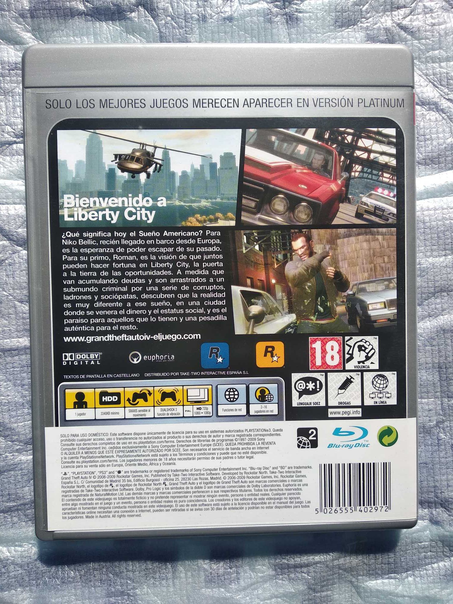 GTA 4 PS3 Platinum + Guia oficial em Espanhol
