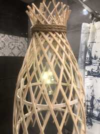 Lampa wisząca stylowa drewno