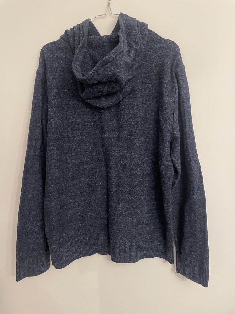 Męska bluza GAP granatowa 80% bawełna z kapturem