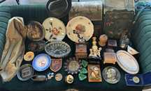 Antyki starocie porcelana świecznik plater ceramika prl przedwojenne