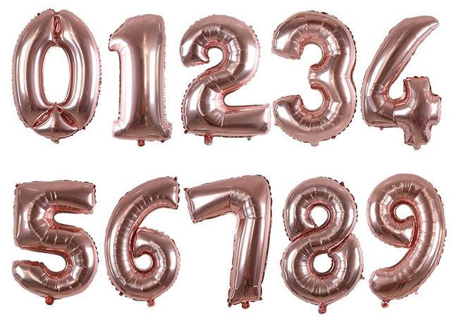 Balony urodzinowe - Różowe złoto - Duże - 32cale - 81,2cm!!!