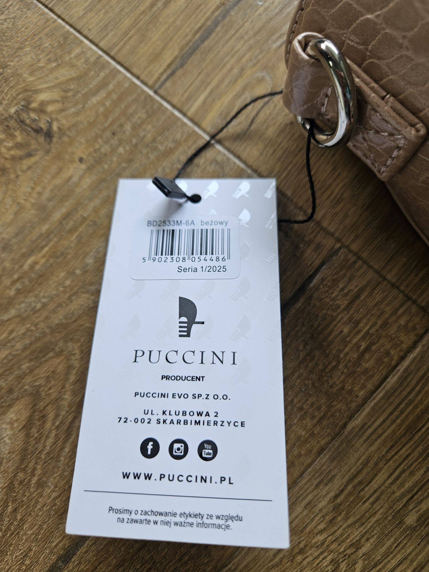 Torebka listonoszka beżowa Puccini nowa