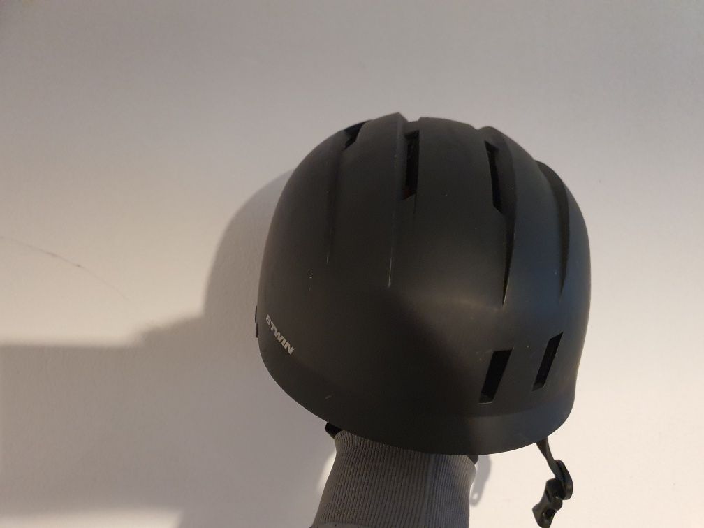 Kask rowerowy MTB Btwin Unscar czarny  55-59 cm bezwypadkowy