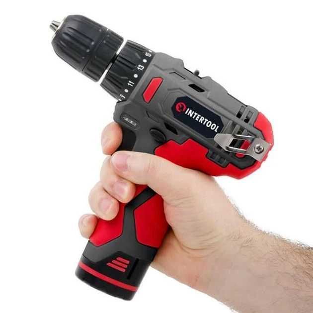 Дрель-шуруповерт аккумуляторная Li-Ion 12В INTERTOOL DT-0310