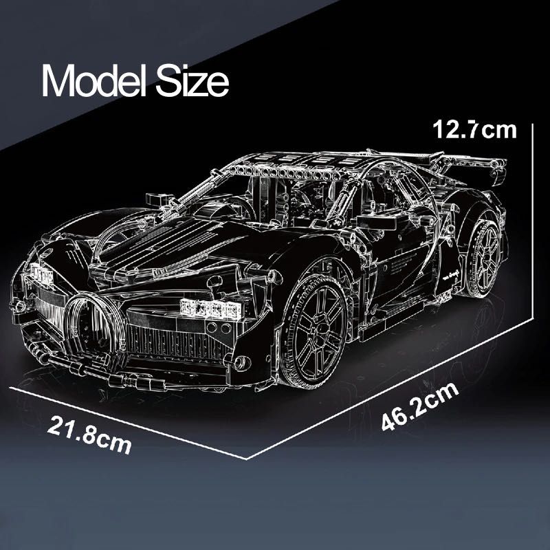 Model samochodu klocki Bugatti Chiron XXL - 2003 części! jak LEGO