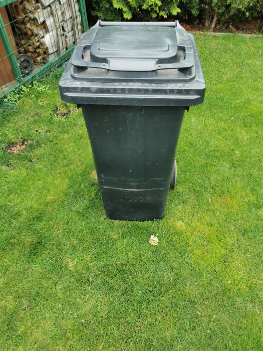 Kosz na śmieci, zielony i czarny 120L.