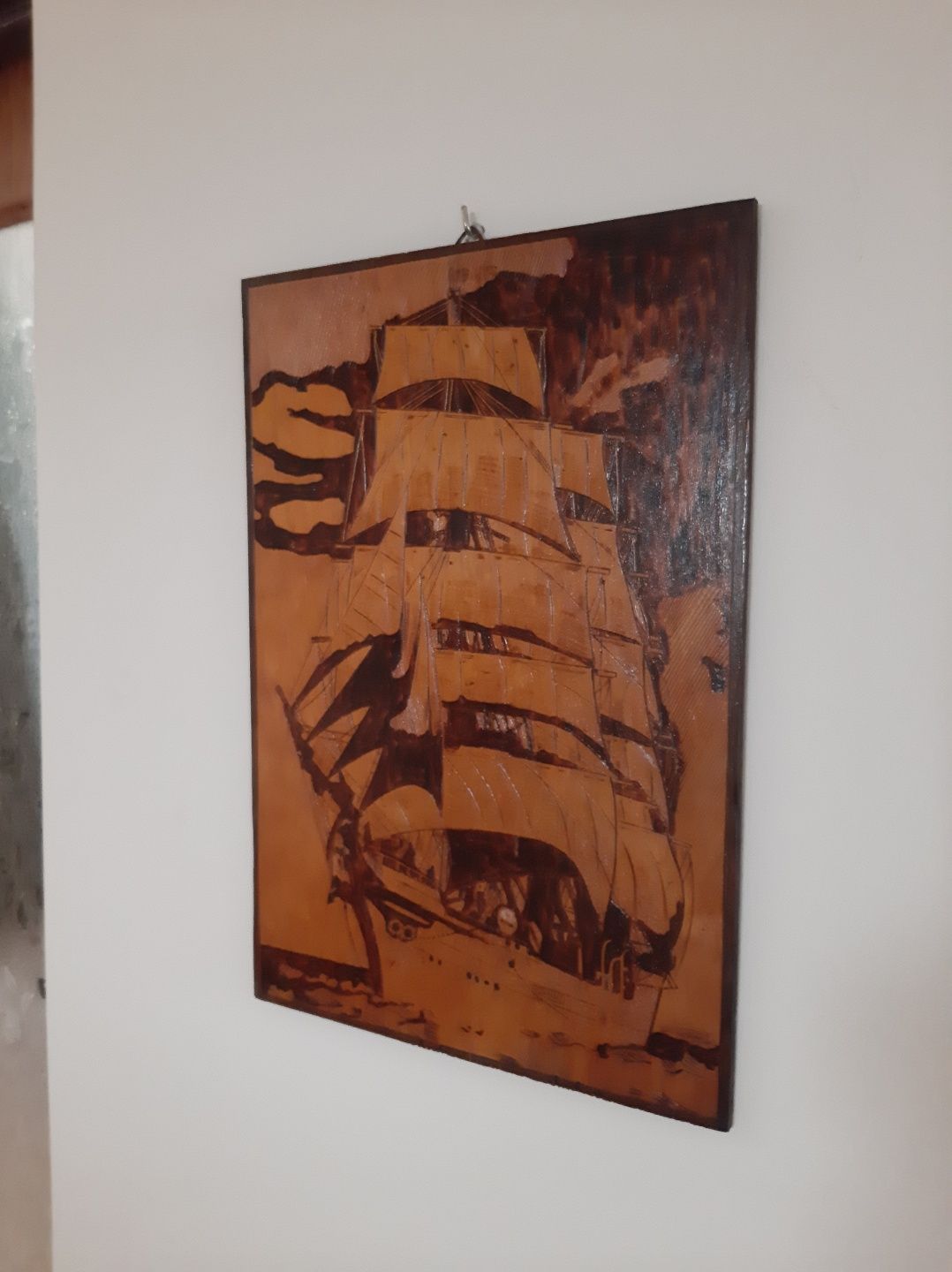Drewniany obraz wypalany