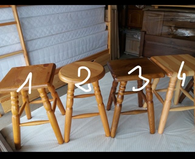 Taboret kuchenny drewno sosna, stołek nowe