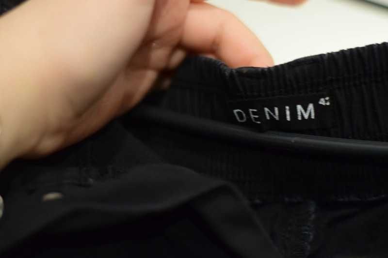 czarne jeansy spodnie joggery ze ściągaczami skinny proste slim fit